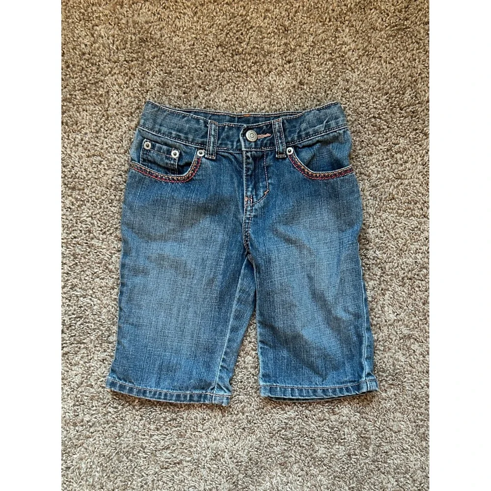 Gymboree Girls Blue Denim Embroidered Shorts I Size 6 I Boho Cotton Casual Kids